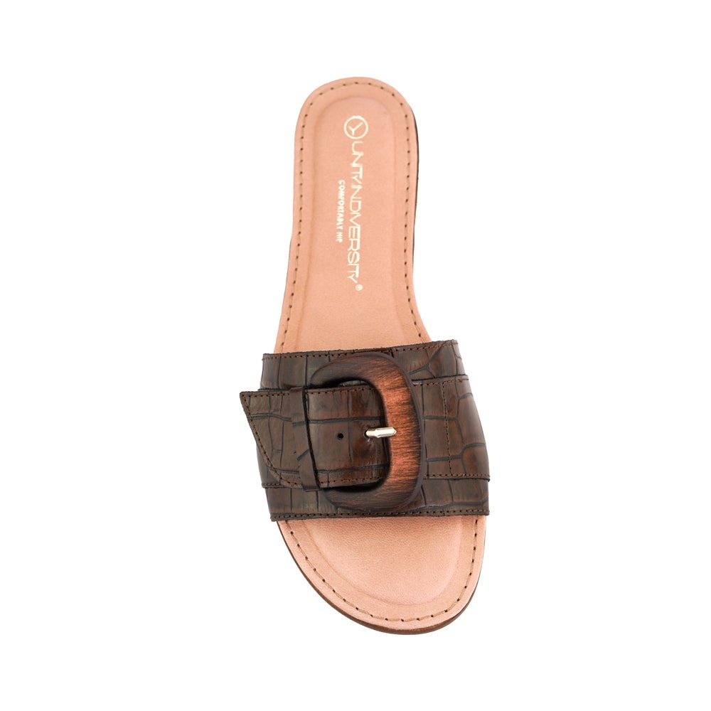 Unity In Diversity Alzira Coco Brown Leather Buck… - image 4